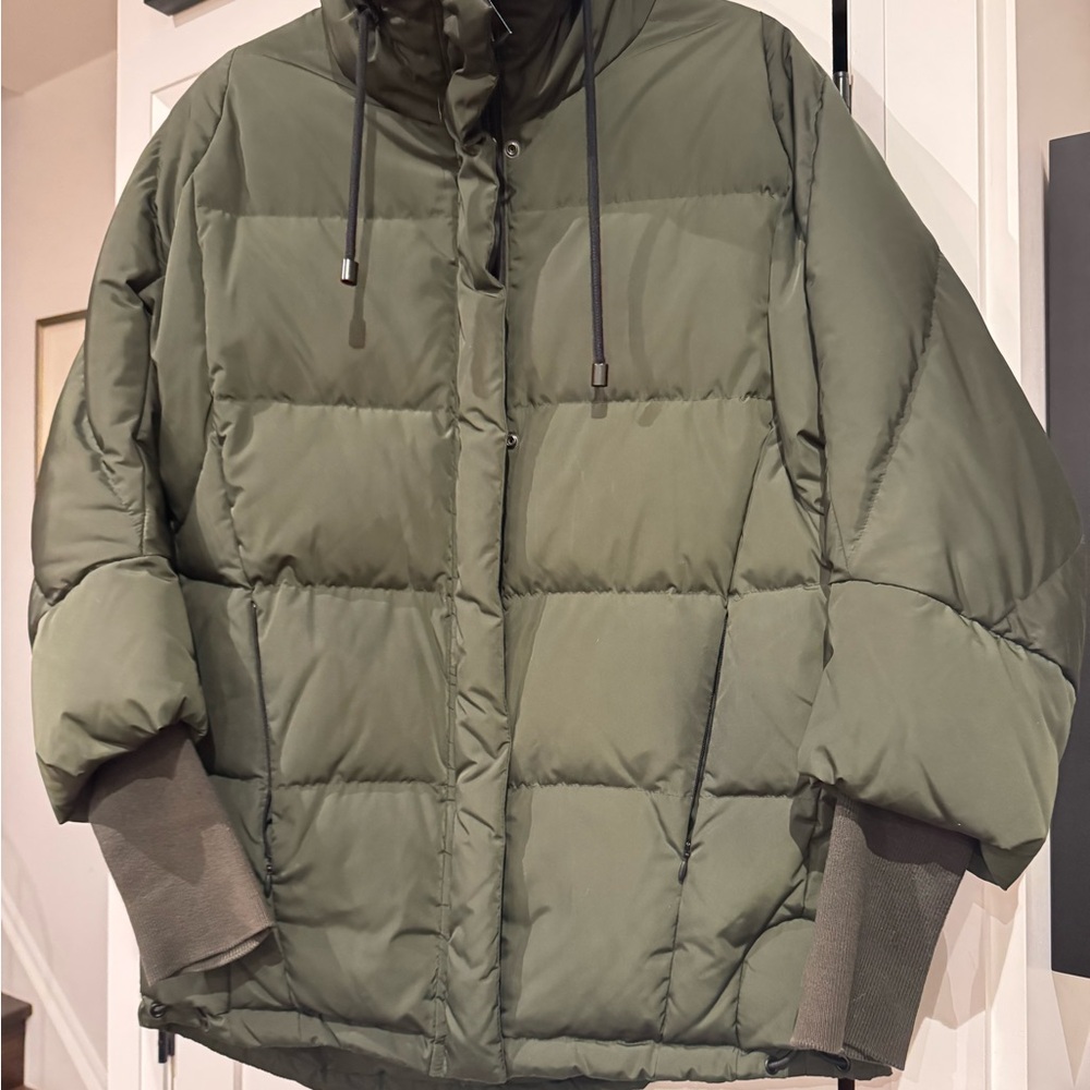 Sosken insulated puffer jacket - BEDA cocoon, forest/olive green